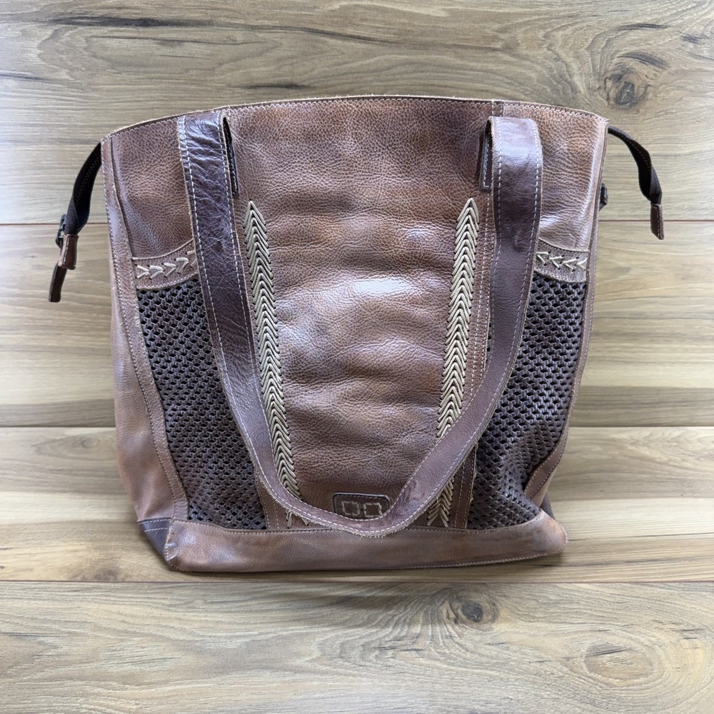 Bed Stu Amelie Rustic Boho Large Tote Bag Weave Expandable Zipper